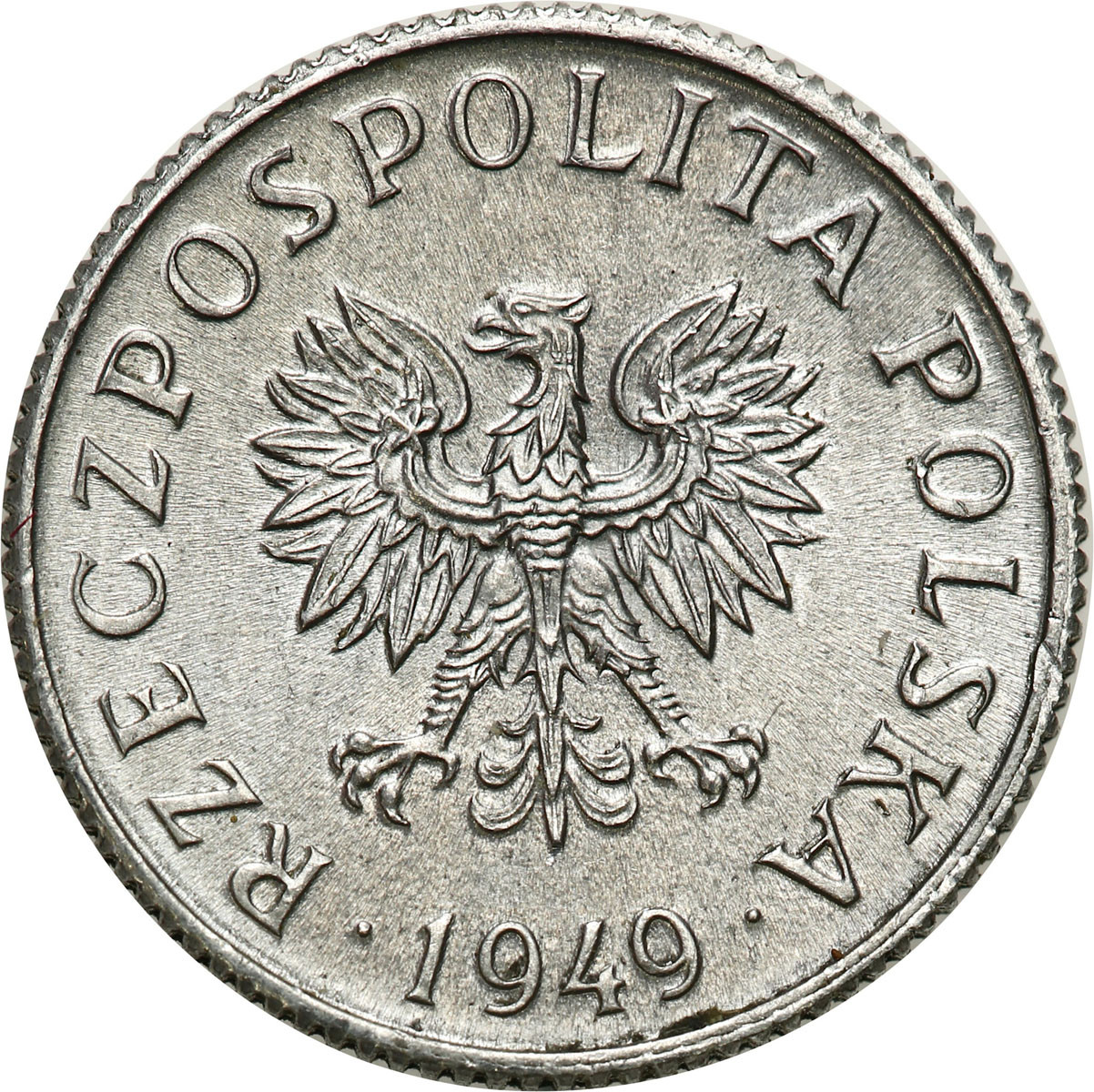 PRÓBA aluminium 1 grosz 1949 NAKŁAD NIEZNANY